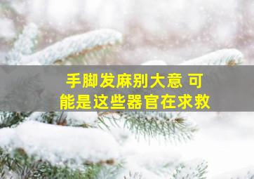 手脚发麻别大意 可能是这些器官在求救